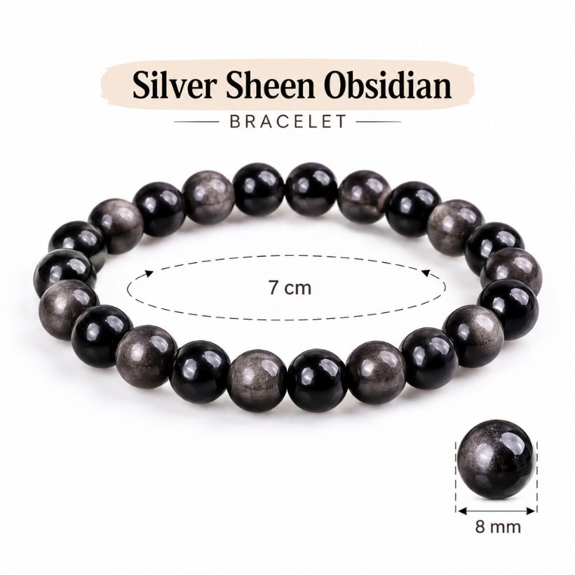 Silver Sheen Obsidian Bracelet silver sheen obsidian bracelet