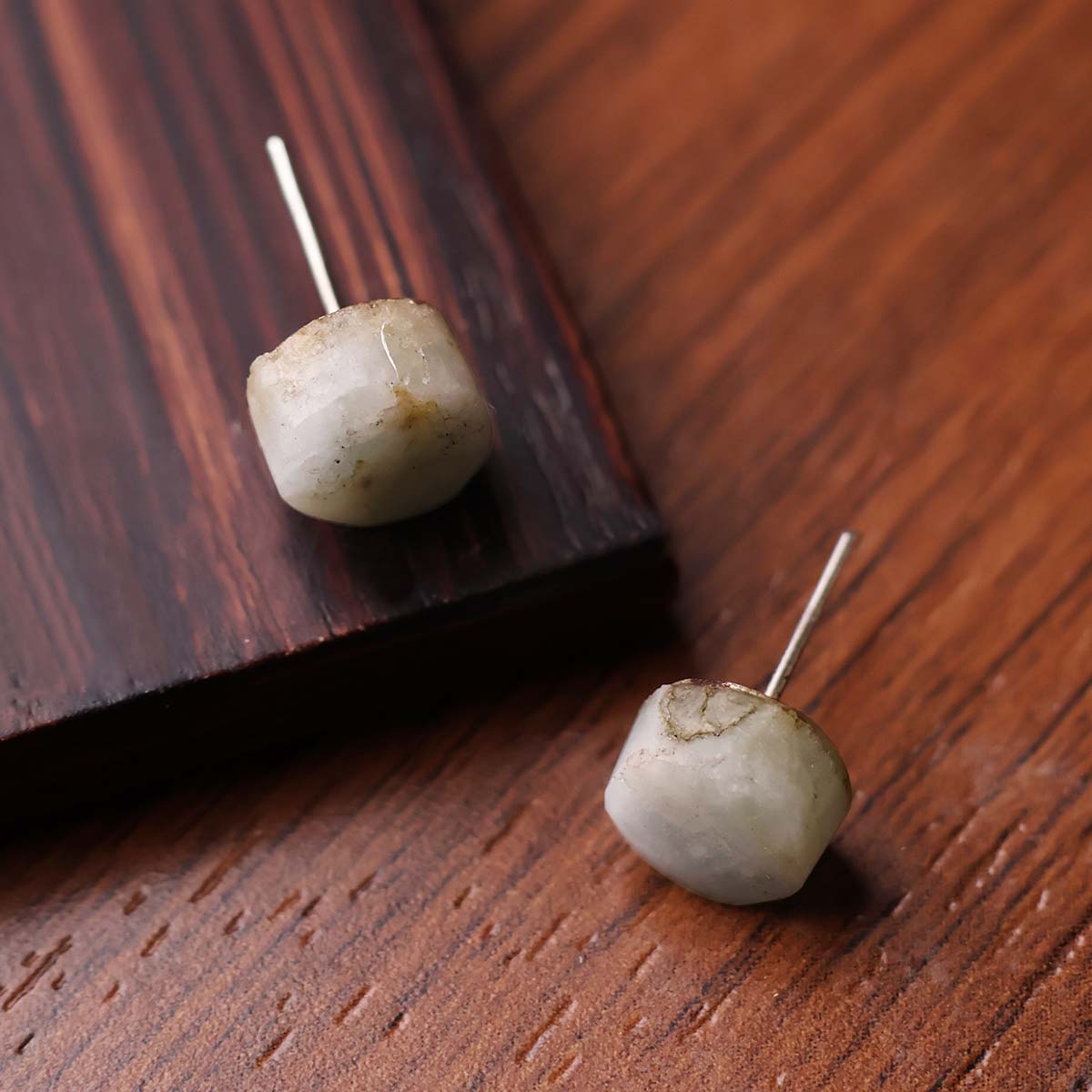 Aquamarine Raw Stud Earrings (2)