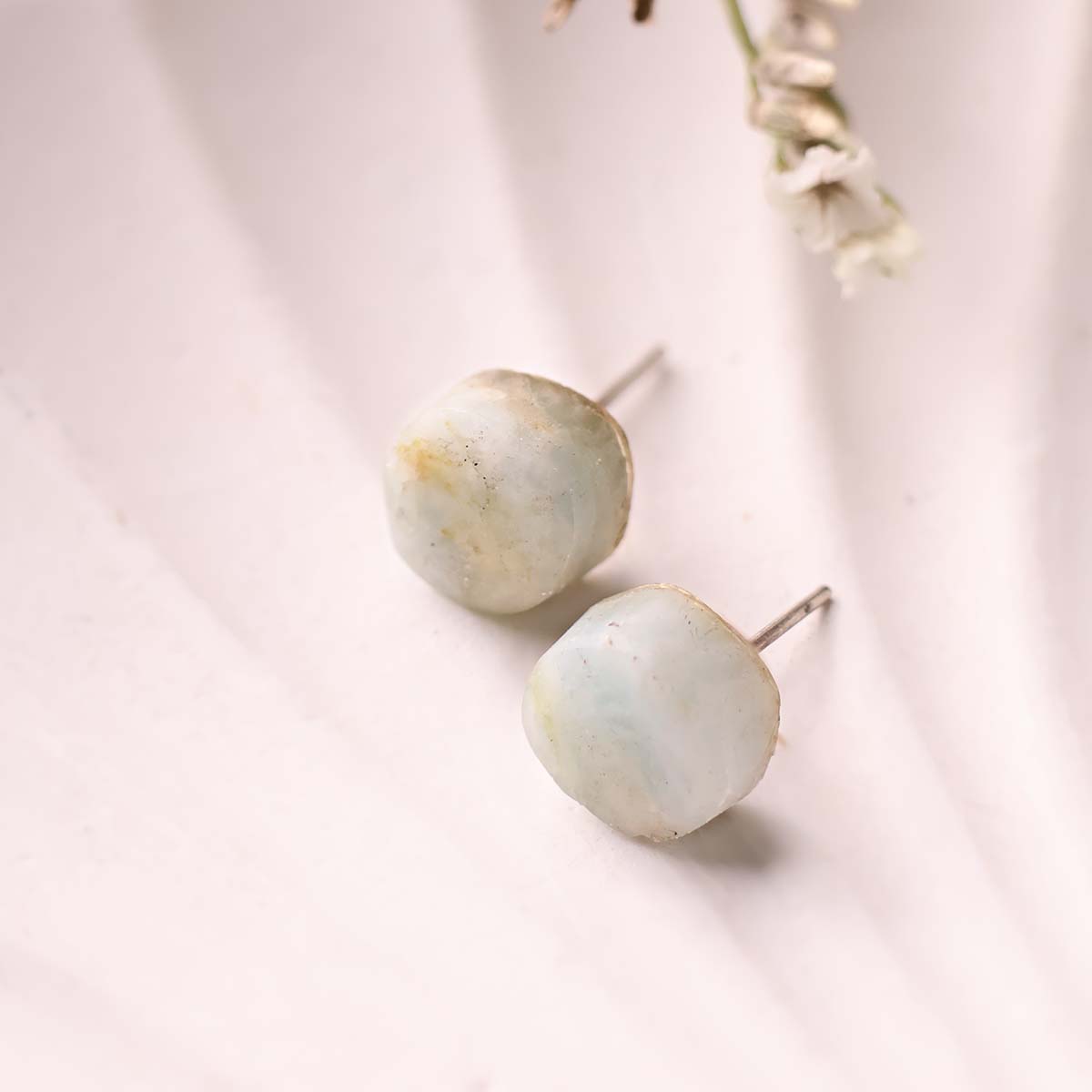 Aquamarine Raw Stud Earrings (3)