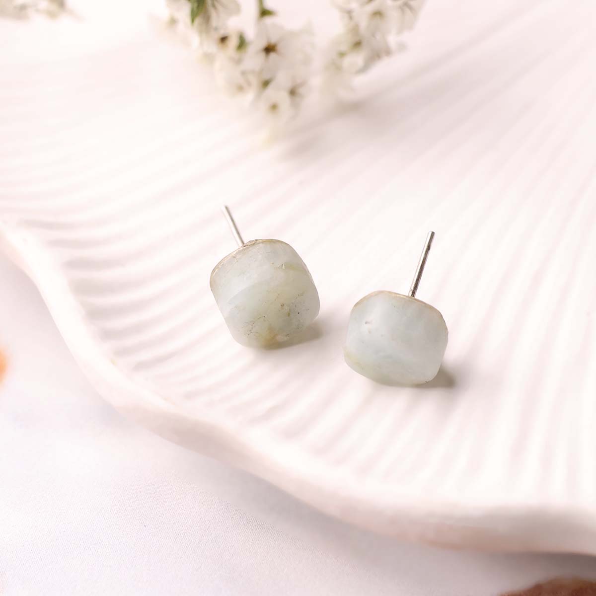 Aquamarine Raw Stud Earrings (5)
