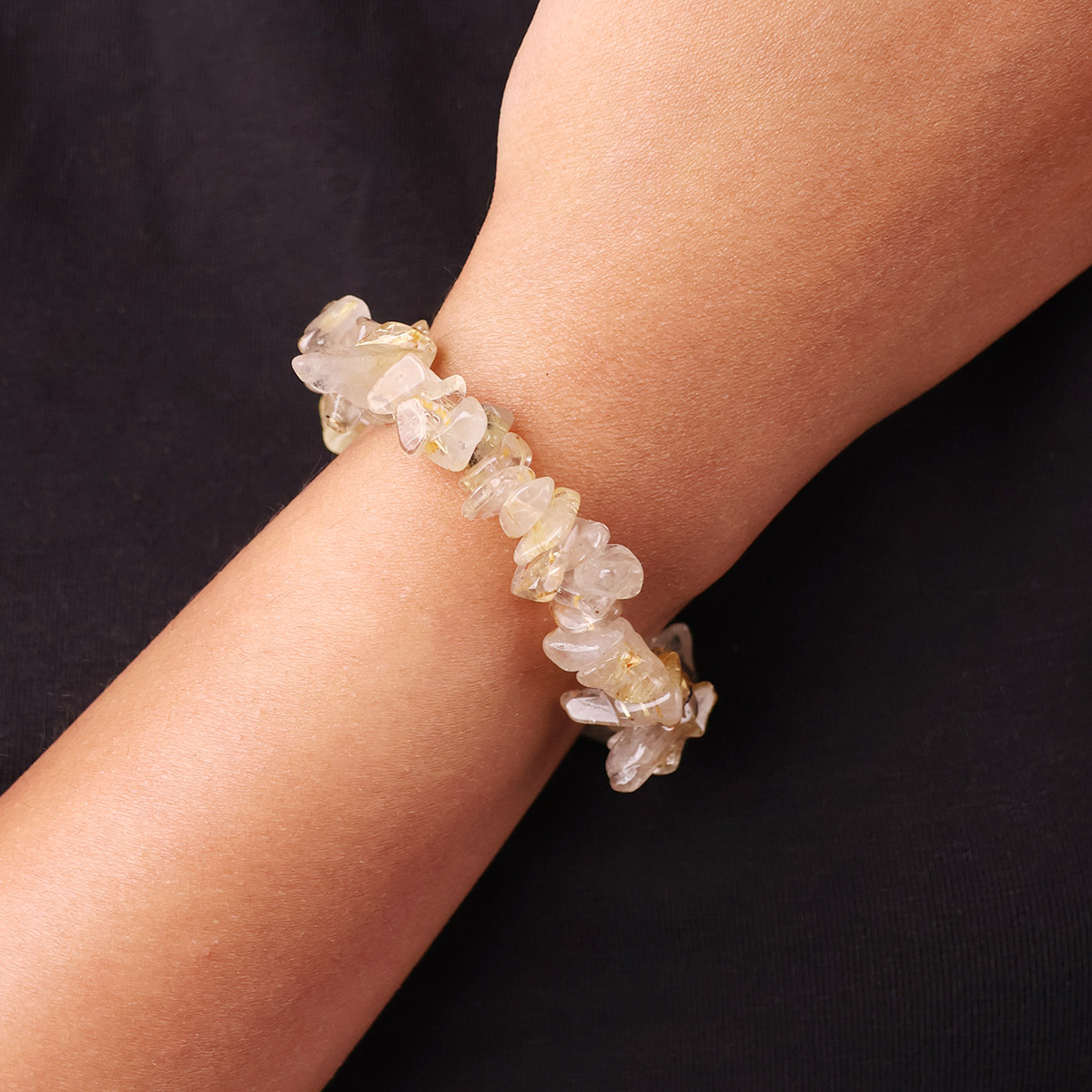 Golden Rutile Chips Stone Bracelet (2)