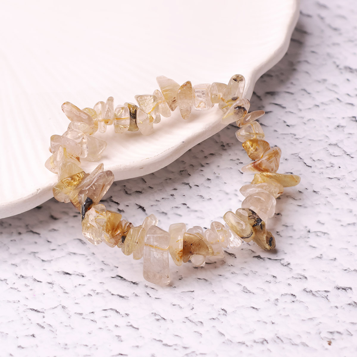 Golden Rutile Chips Stone Bracelet (3)