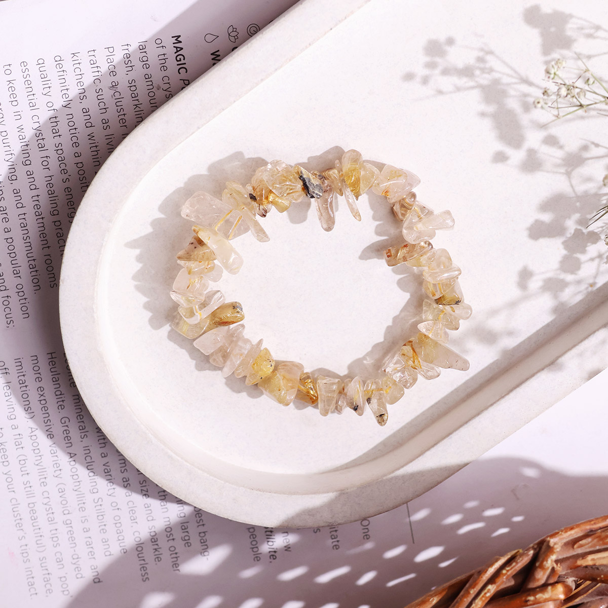 Golden Rutile Chips Stone Bracelet (4)