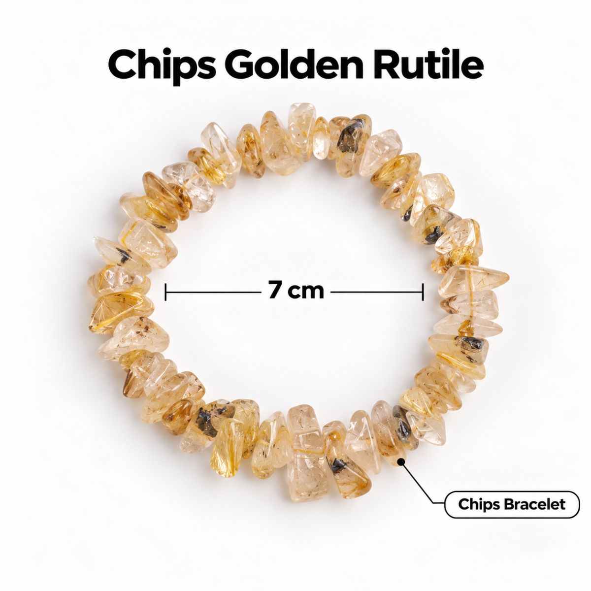 Golden Rutile Chips Stone Bracelet golden rutile chips stone bracelet