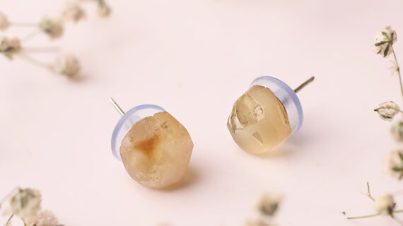 Citrine Raw Stud Earrings