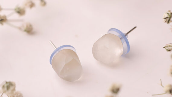 Clear Quartz Raw Stud Earrings