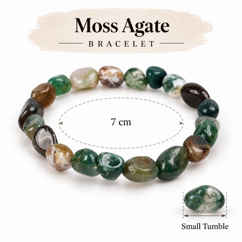 Moss Agate Small Tumble Bracelet moss agate small tumble bracelet
