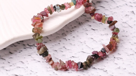 Multi Tourmaline Chips Stone Bracelet