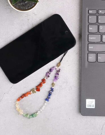 Crystal Chips Phone Chain Strap, Wrist Lanyard Keychain
