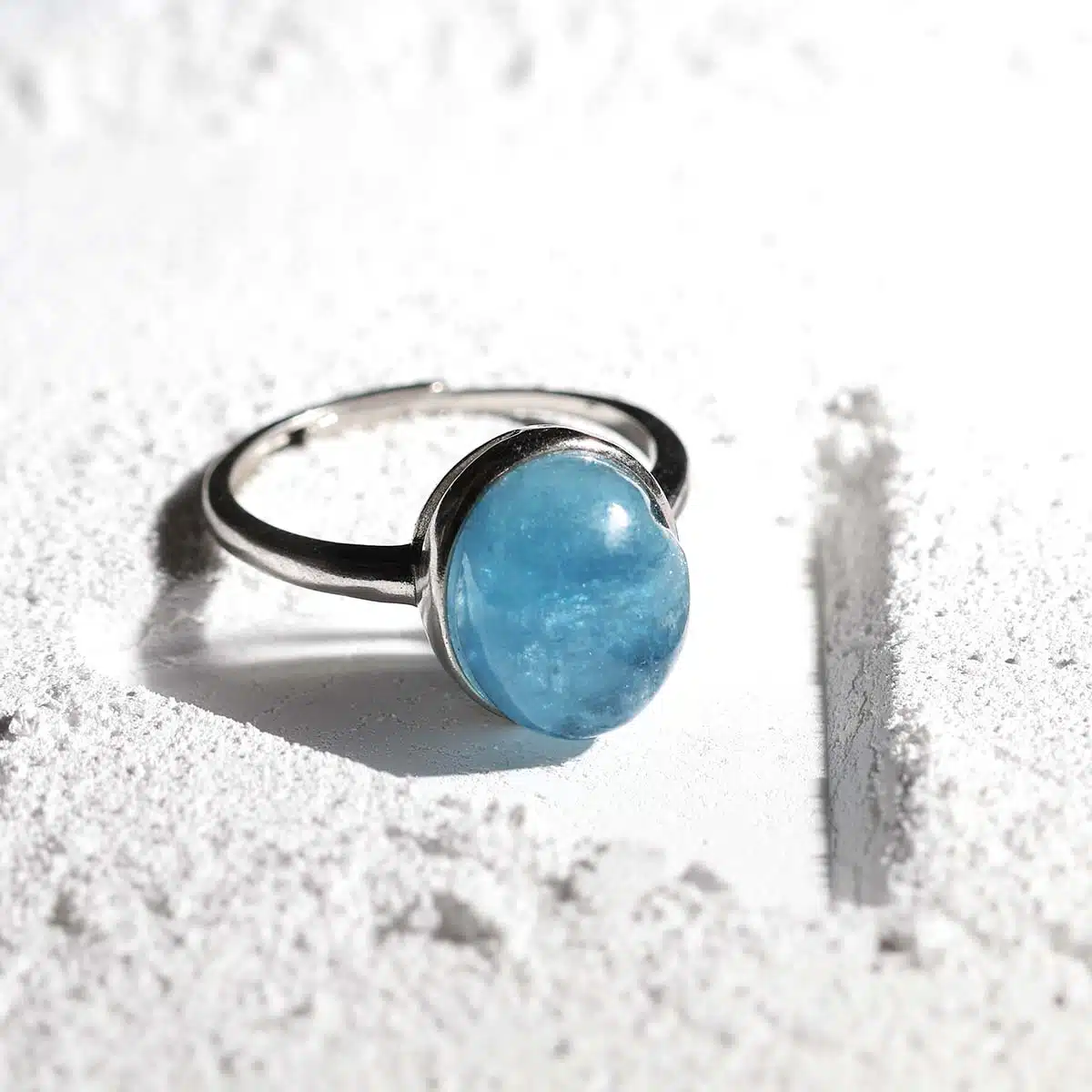 Shubhanjali-Aquamarin Oval Sterling Silver 925 Ring_3 Natural Aquamarin Crystal Oval Sterling Silver 925 Ring