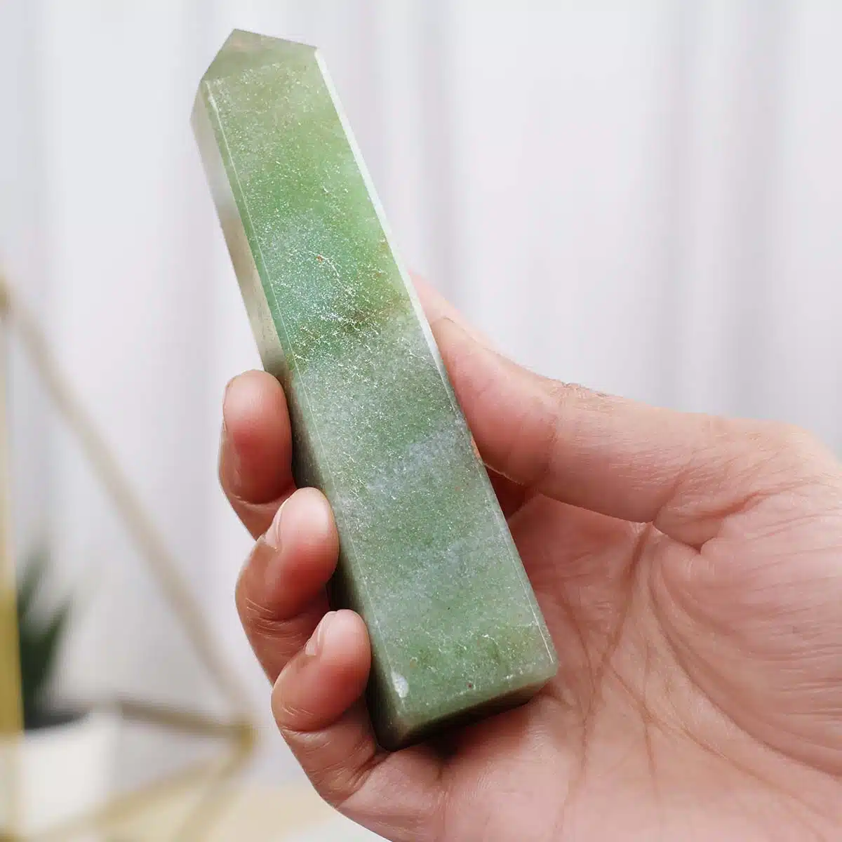 Shubhanjali-Green Aventurine Tower Point Natural Green Aventurine Crystal Tower Point
