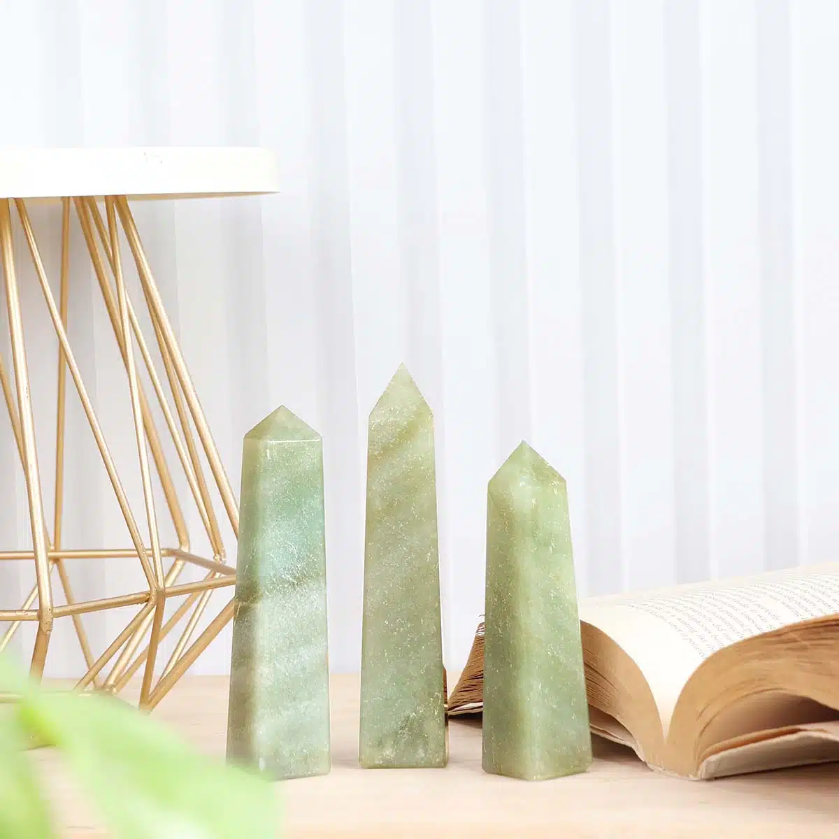 Natural Green Aventurine Crystal Tower Point