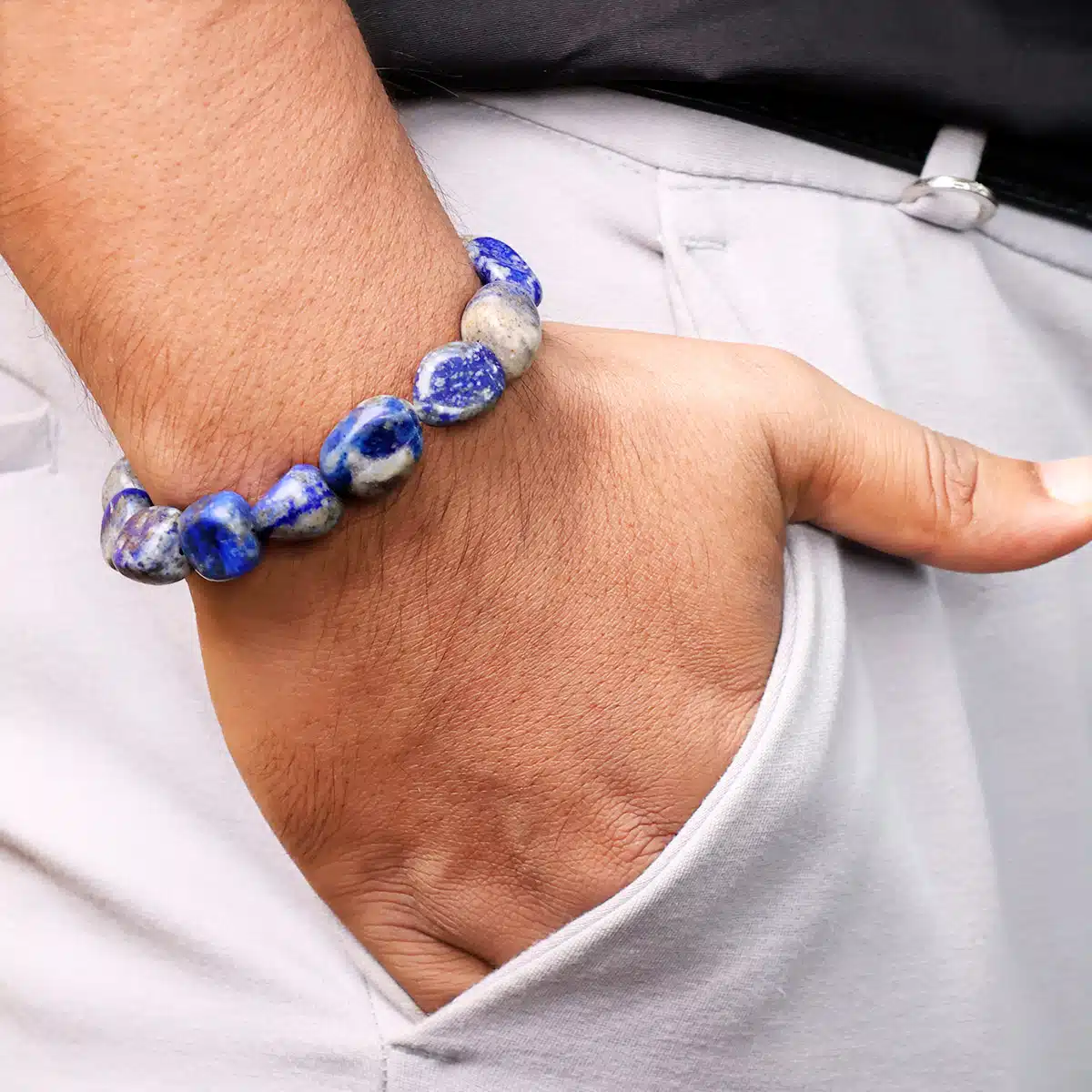 Shubhanjali-Lapis Lazuli Small Tumble Bracelet_1 Lapis Lazuli Small Tumble Bracelet