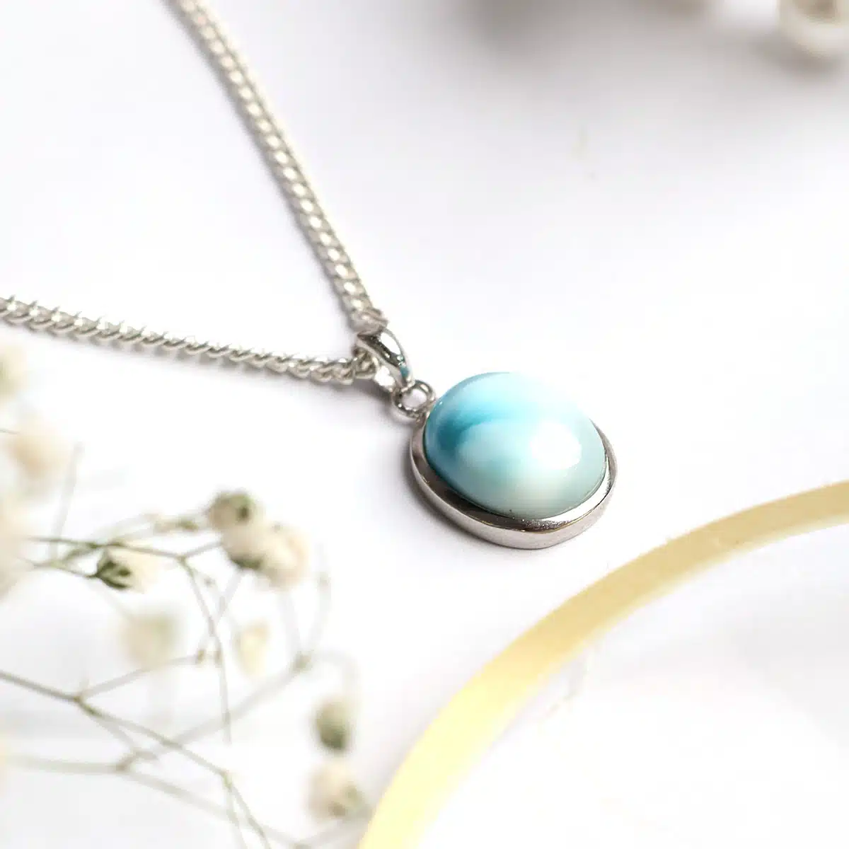 Shop Larimar Oval Sterling Silver 925 Pendant