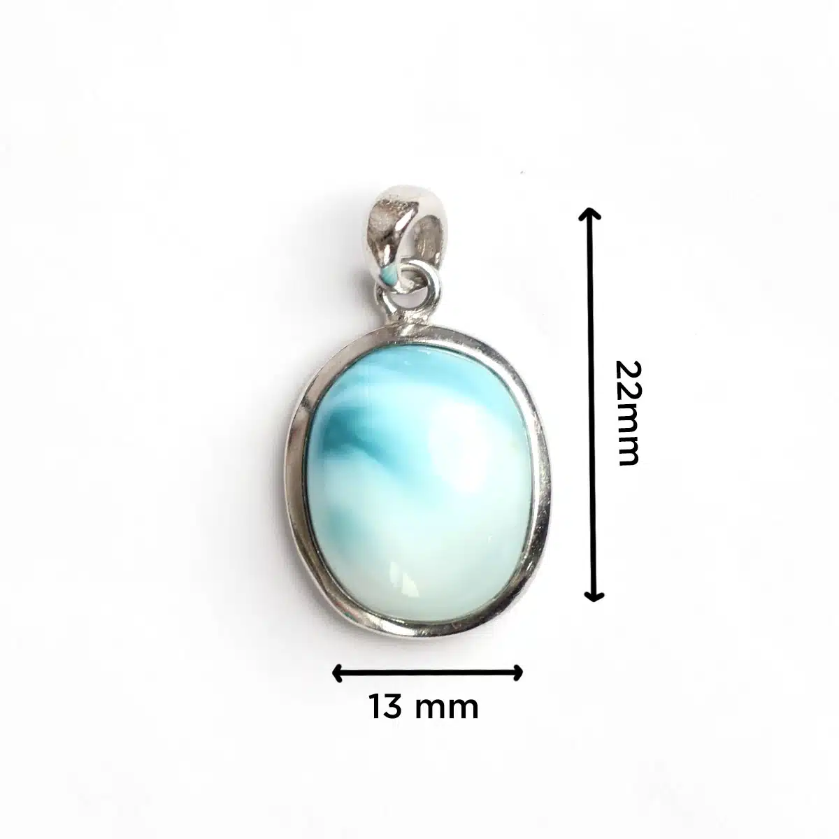 Shubhanjali-Larimar Oval Sterling Silver 925 Pendant_4 Shop Larimar Oval Sterling Silver 925 Pendant