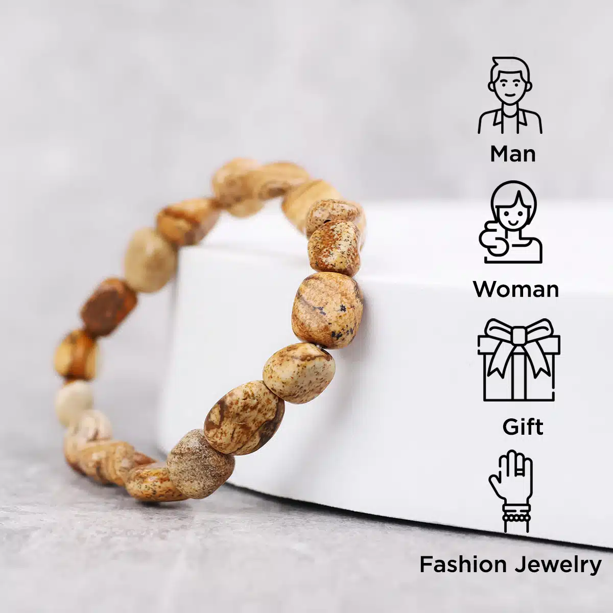 Shubhanjali-Picture Jasper Small Tumble Bracelet_2 Picture Jasper Small Tumble Bracelet