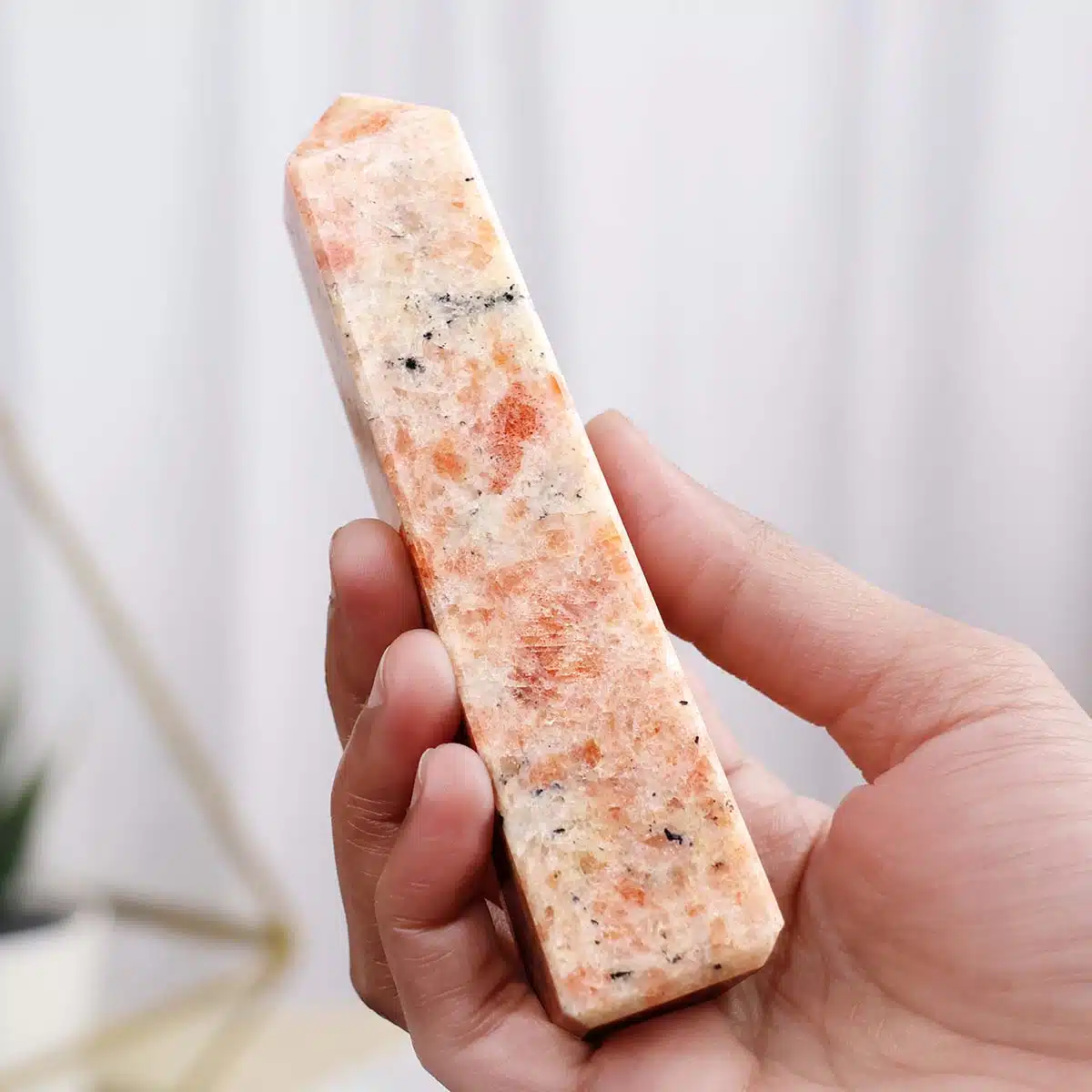 Shubhanjali-Sunstone Tower Point Natural Sunstone Crystal Tower Point