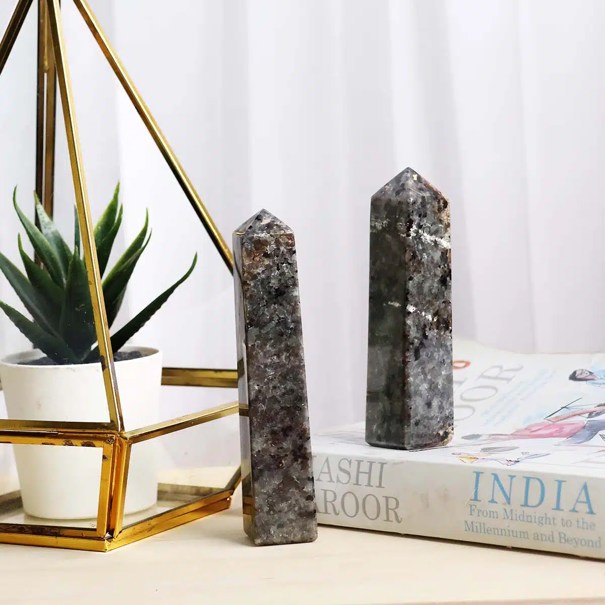 Shubhanjali-Yooperlite Tower Point_1 Natural Yooperlite Crystal Tower Point