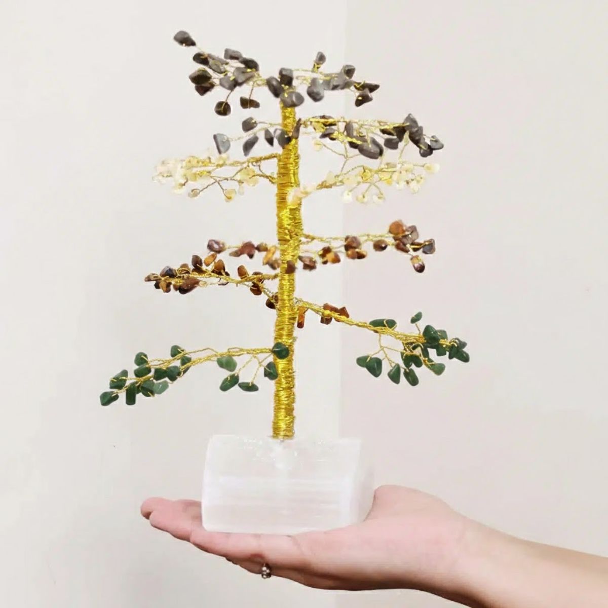 Wealth Chips Tree With Selenite Raw Root (2)