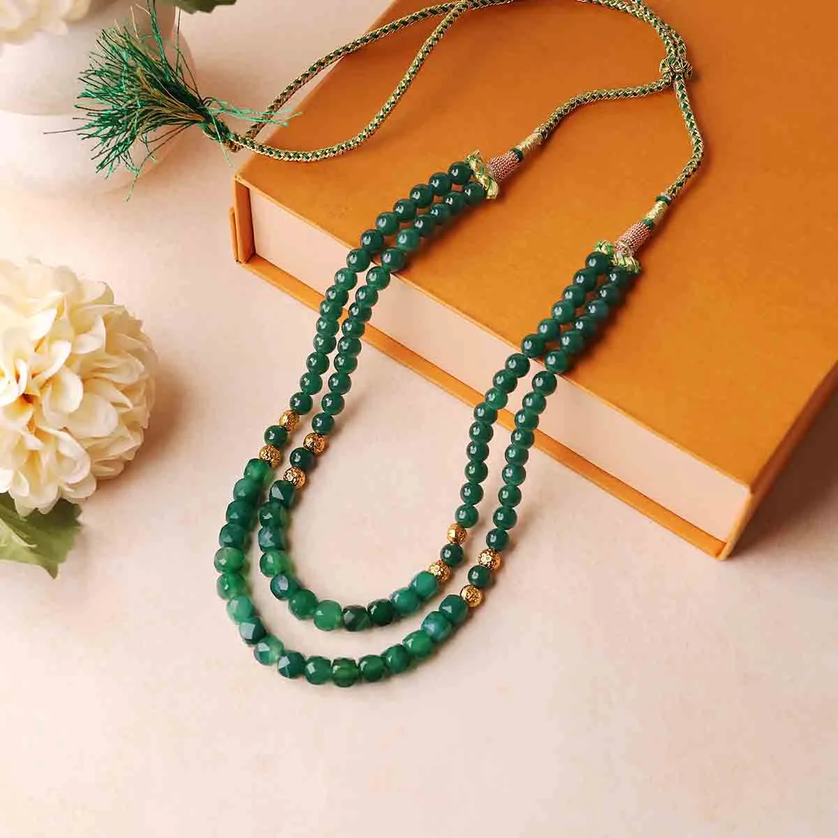 Green Jade Double Layer Necklace (2)