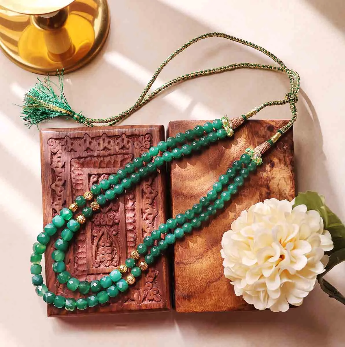 Green Jade Double Layer Necklace (3)
