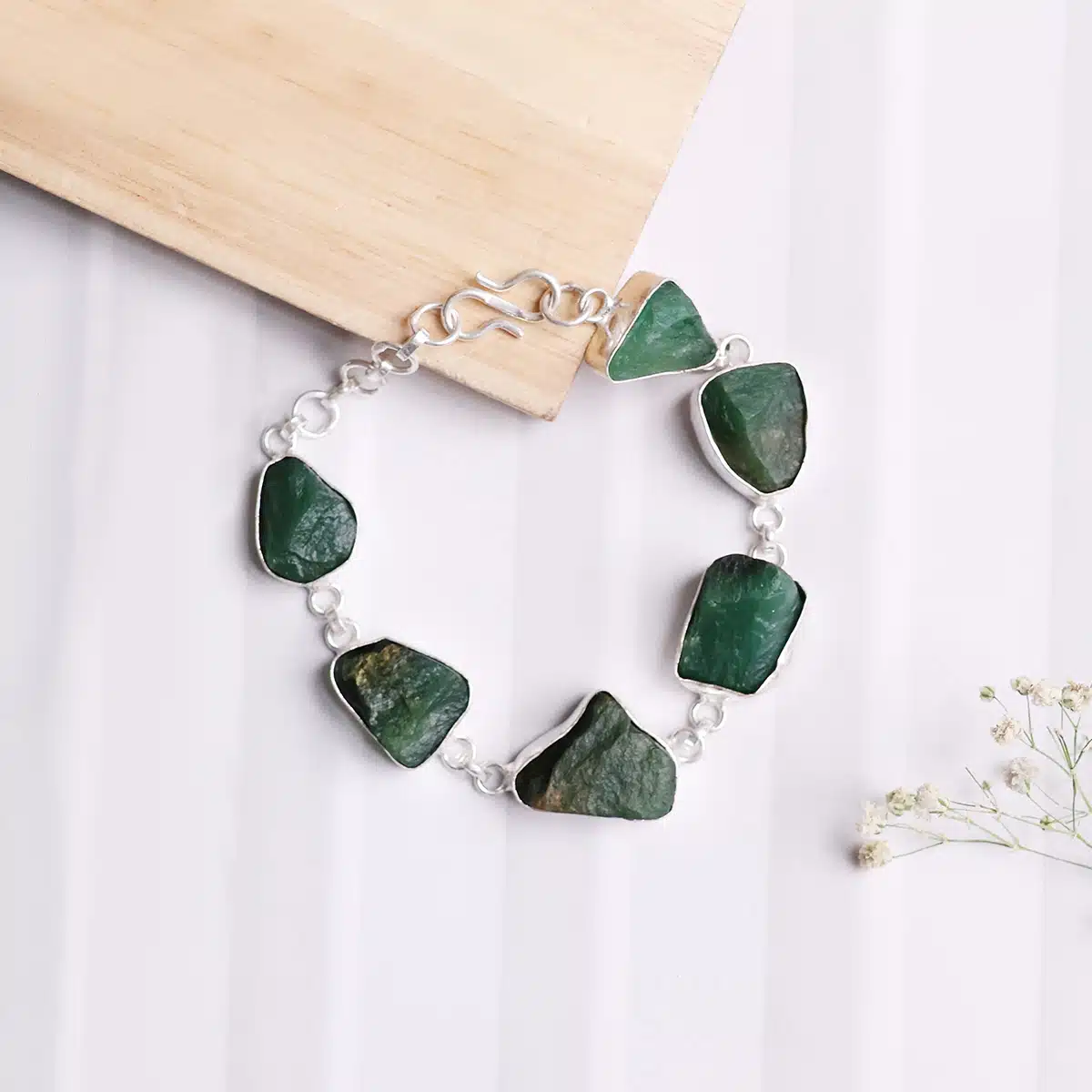 19 Green Jade Raw Bracelet