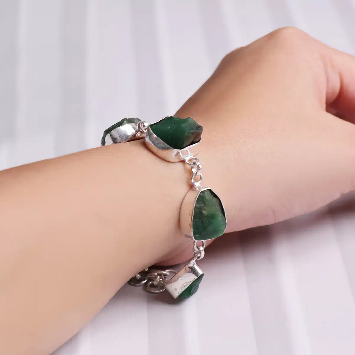 25 Green Jade Raw Bracelet