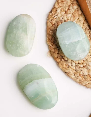 caribbean calcite palm stone for meditation