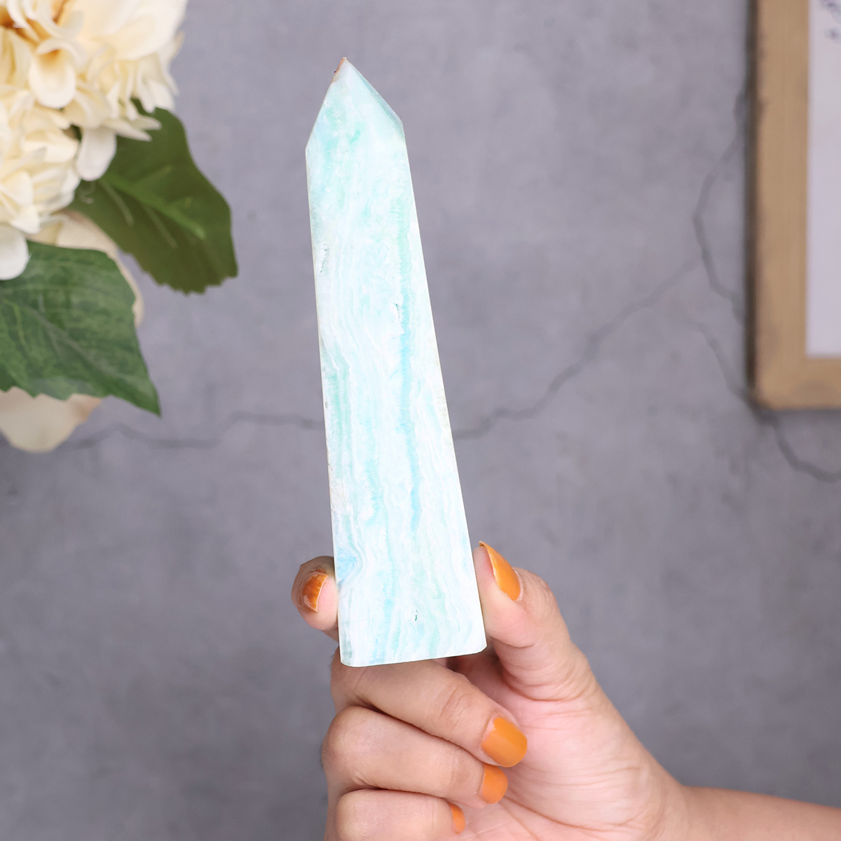 Hemimorphite Tower Point Shape-Shubhanjali Store (1) hemimorphite tower point shape