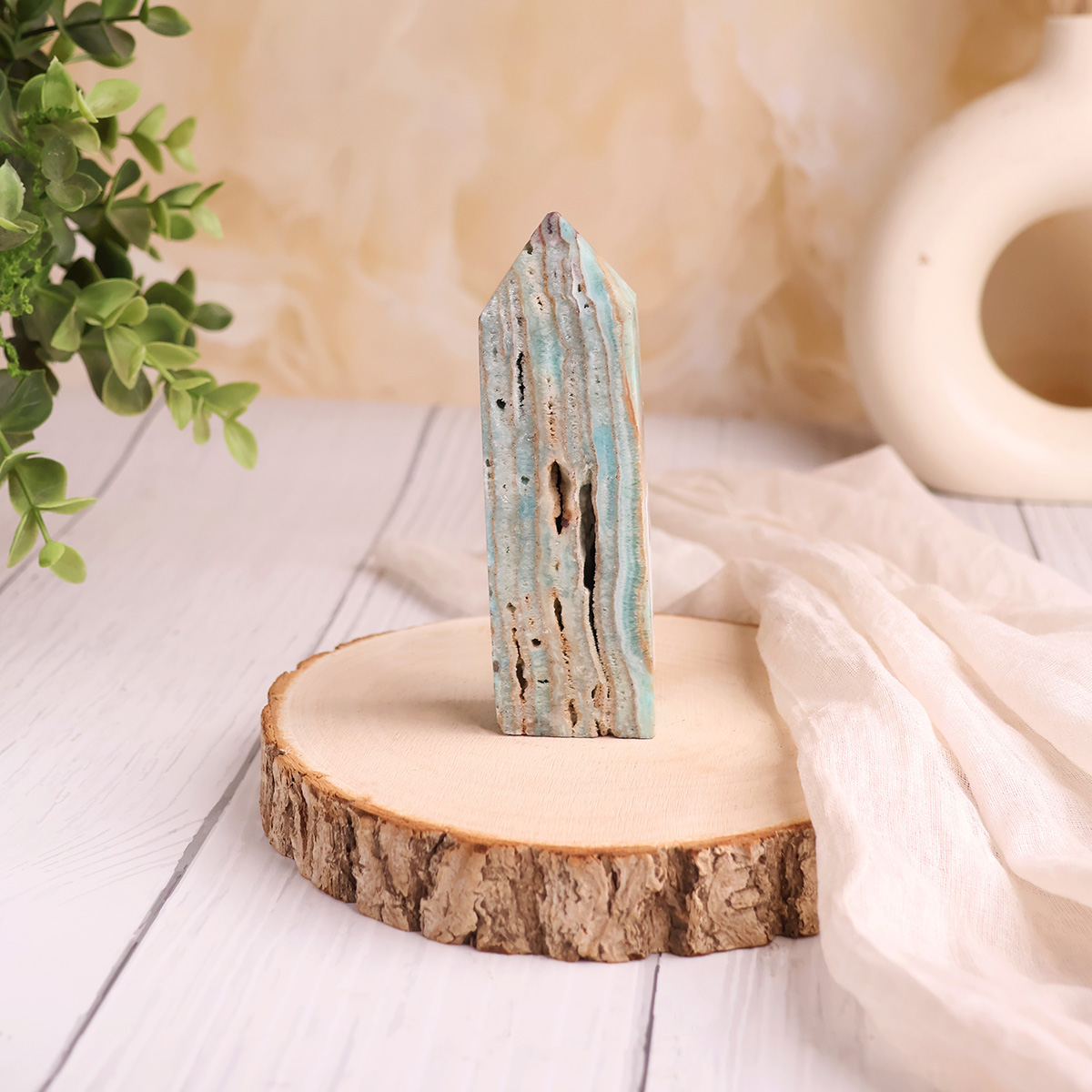 Hemimorphite Tower Point Shape-Shubhanjali Store (4) hemimorphite tower point shape