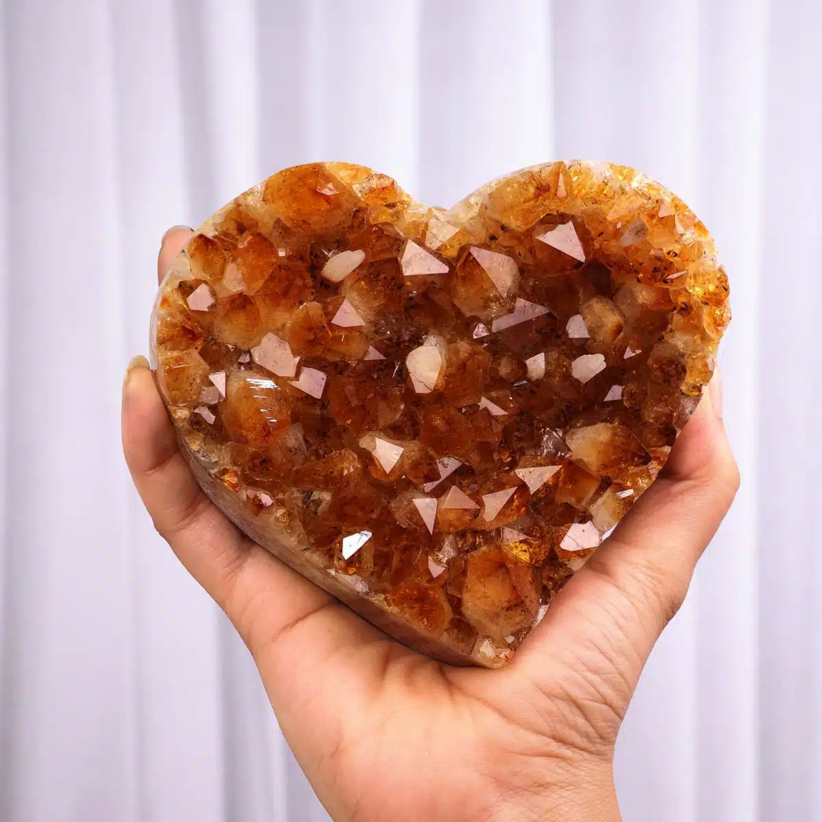 Shubhanjali-Citrine Cluster Heart Shape (2) Shop Natural Citrine Cluster Point Heart Shape Big