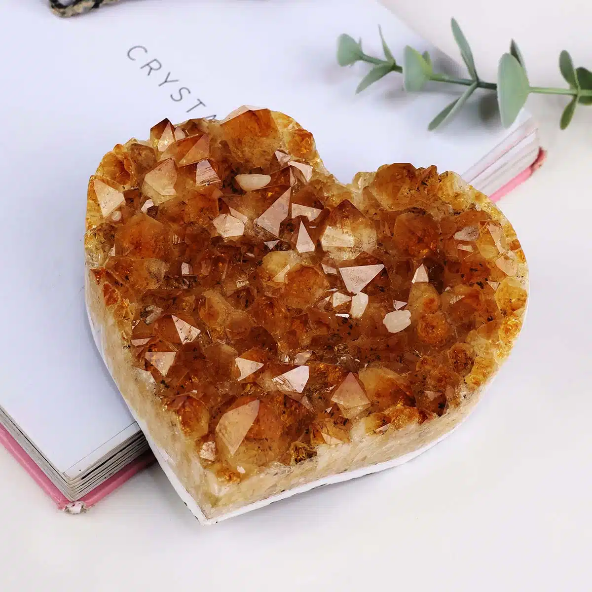 Shubhanjali-Citrine Cluster Heart Shape (4) Shop Natural Citrine Cluster Point Heart Shape Big