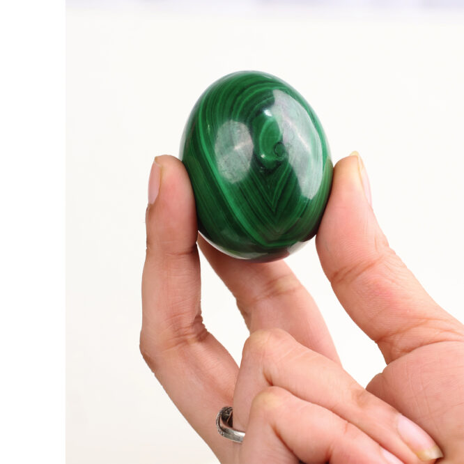 Shop Malachite Stone In Egg Shape With Stand