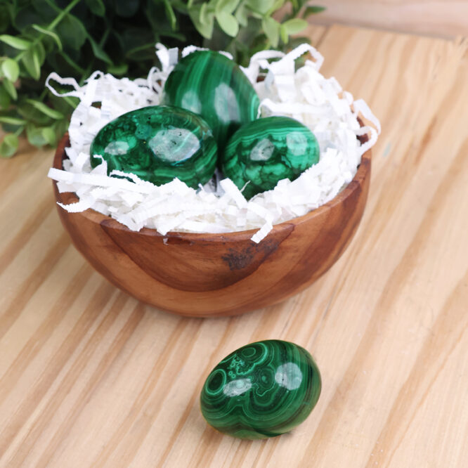 Shop Malachite Stone In Egg Shape With Stand