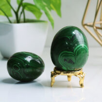 Shop Malachite Stone In Egg Shape With Stand