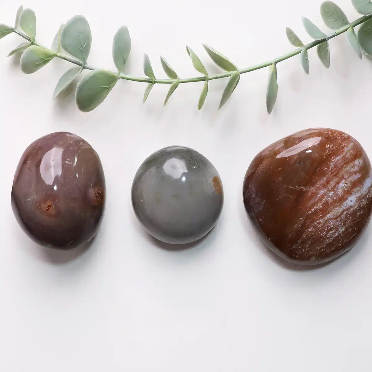 Shubhanjali-Polychrome Jasper Palm Stone for Meditation (2) Shop Polychrome Jasper Palm Stone for Meditation