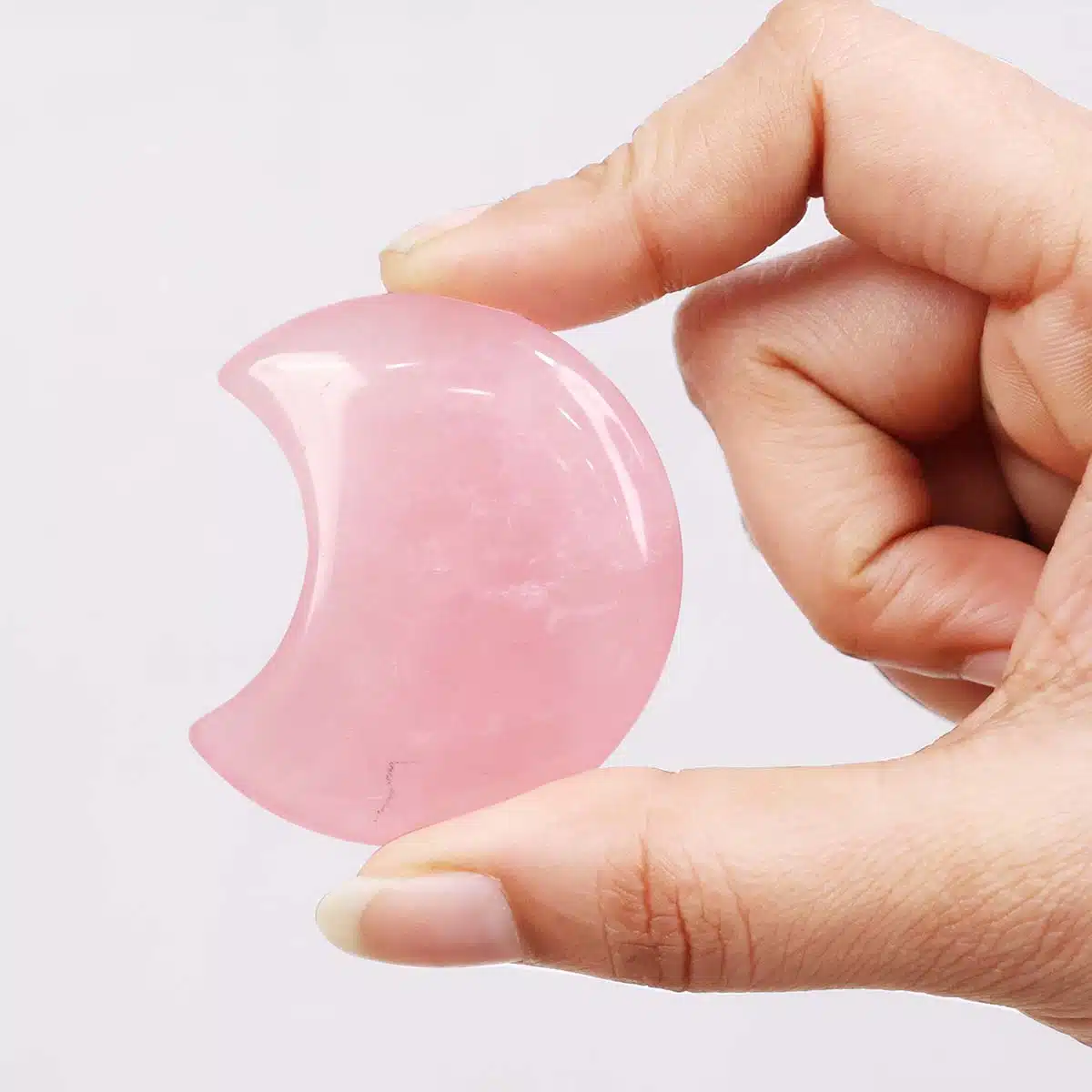 Shubhanjali-Rose Quartz Half Moon (3) Shop Natural Rose Quartz Half Moon Polished Shape