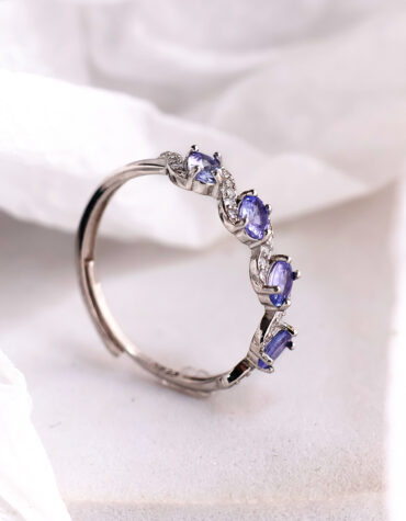 Shop Tanzanite Ring In Four Stone, 925 Sterling Silver