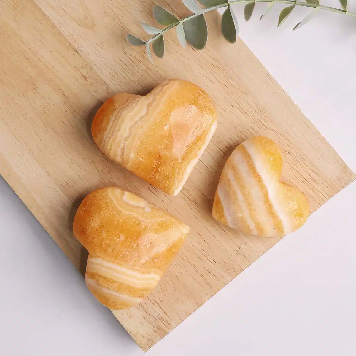 Shubhanjali-Yellow Calcite Heart Stone_4 Shop Natural Yellow Calcite Heart Crystal Stone