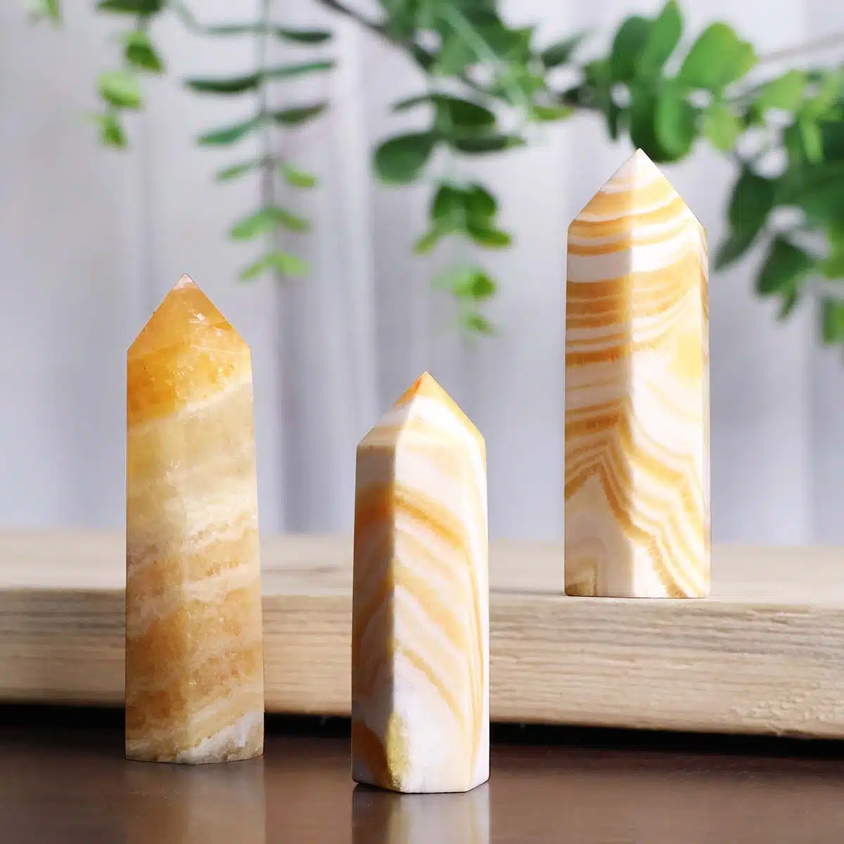 Shubhanjali-Yellow Calcite In Pencil Point (3) Shop Natural Yellow Calcite Crystal In Pencil Point