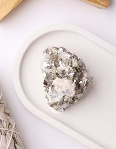 pyrite-included-clear-quartz-cluster