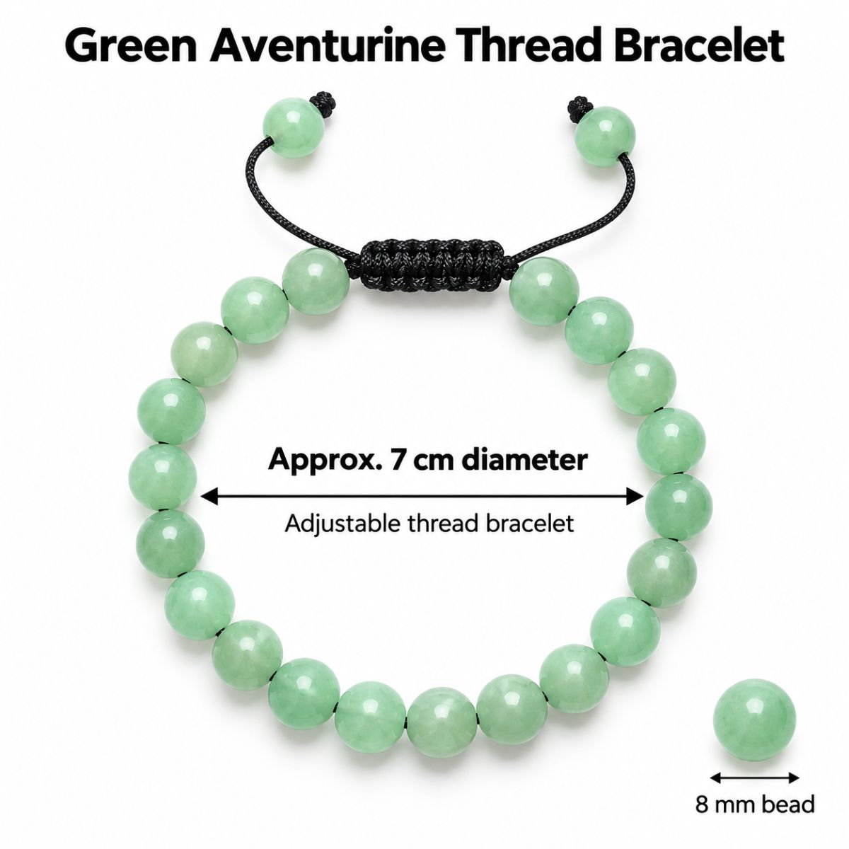 Green Aventurine Thread Bracelet 8mm green aventurine thread bracelet 8mm