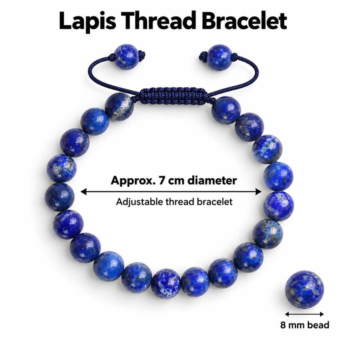 Lapis Lazuli Thread Bracelet 8mm (2) lapis lazuli thread bracelet 8mm