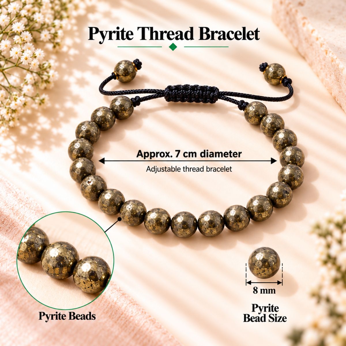 Pyrite Thread Bracelet pyrite thread bracelet