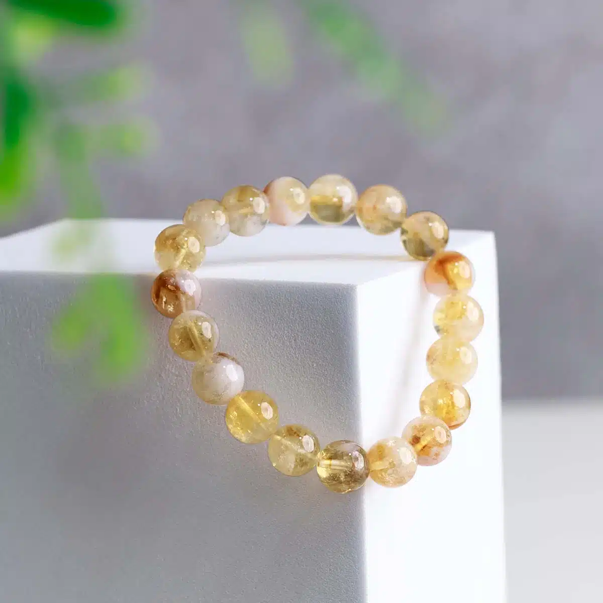 Shubhanjali-Citrine Bracelet In Round Beads (5) Shop Natural Citrine Bracelet In Round Beads