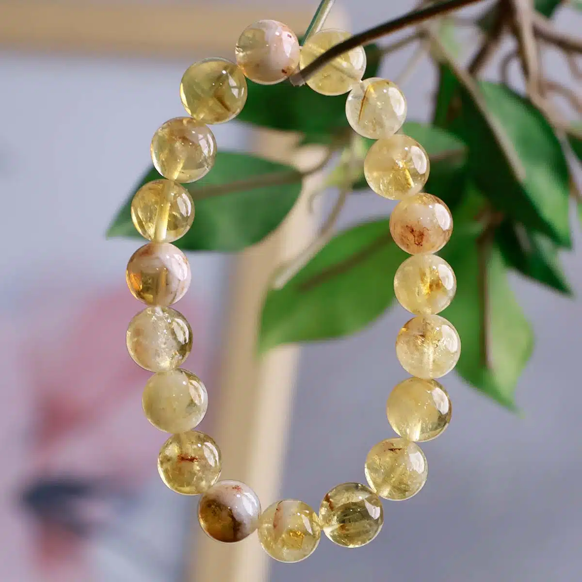 Shubhanjali-Citrine Bracelet In Round Beads (6) Shop Natural Citrine Bracelet In Round Beads