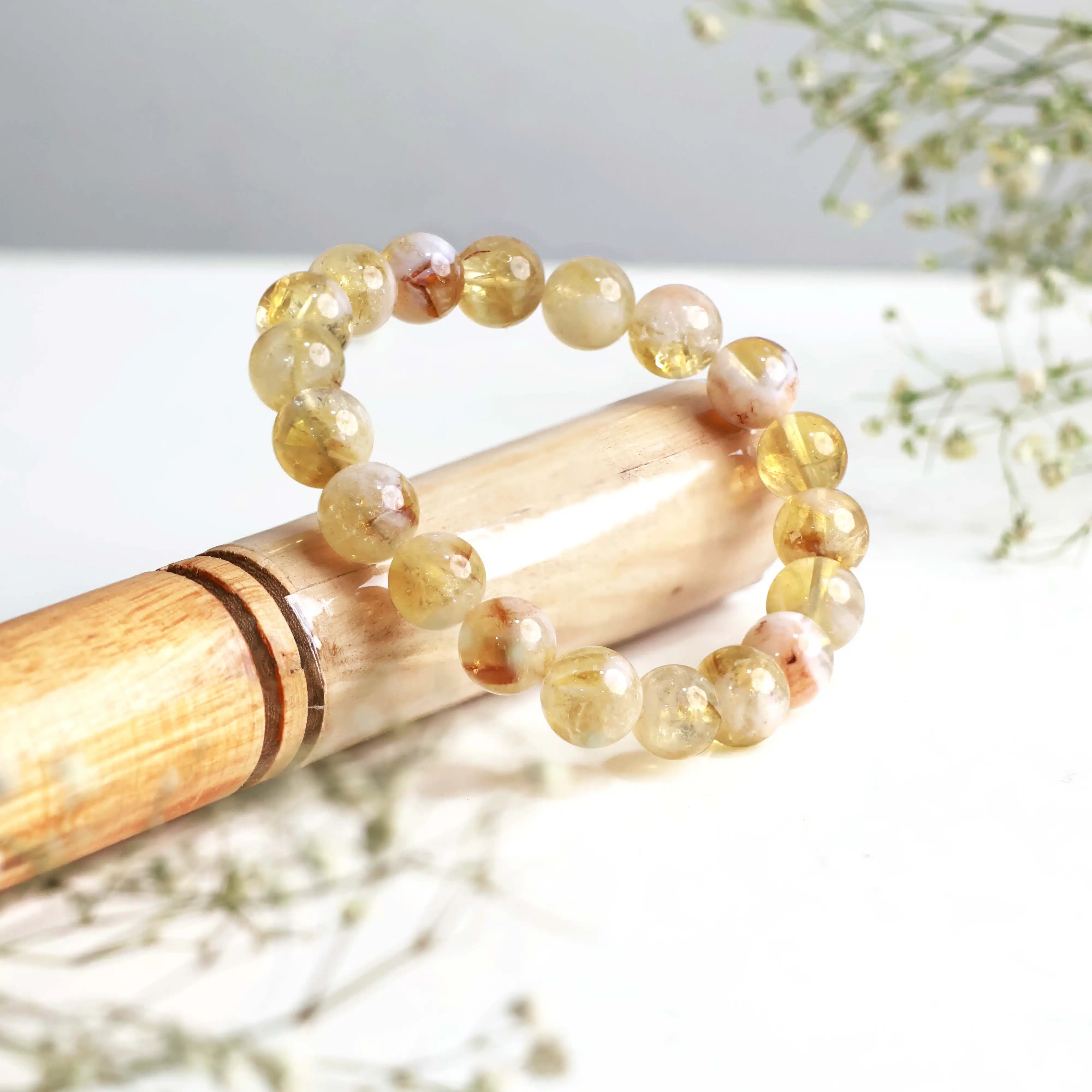 Shubhanjali-Citrine Bracelet In Round Beads (7) Shop Natural Citrine Bracelet In Round Beads