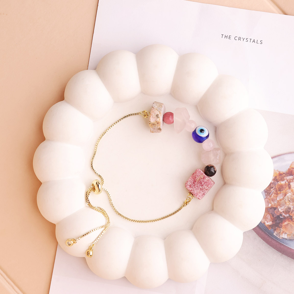 Love Bracelet In Raw Stone, Evil Eye Protection (4)