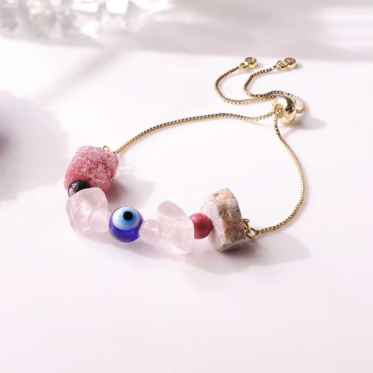 Love Bracelet In Raw Stone, Evil Eye Protection (5)