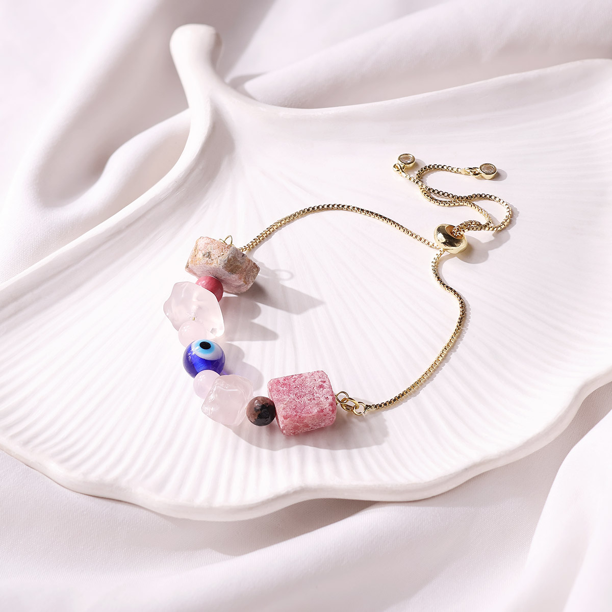 Love Bracelet In Raw Stone, Evil Eye Protection (6)